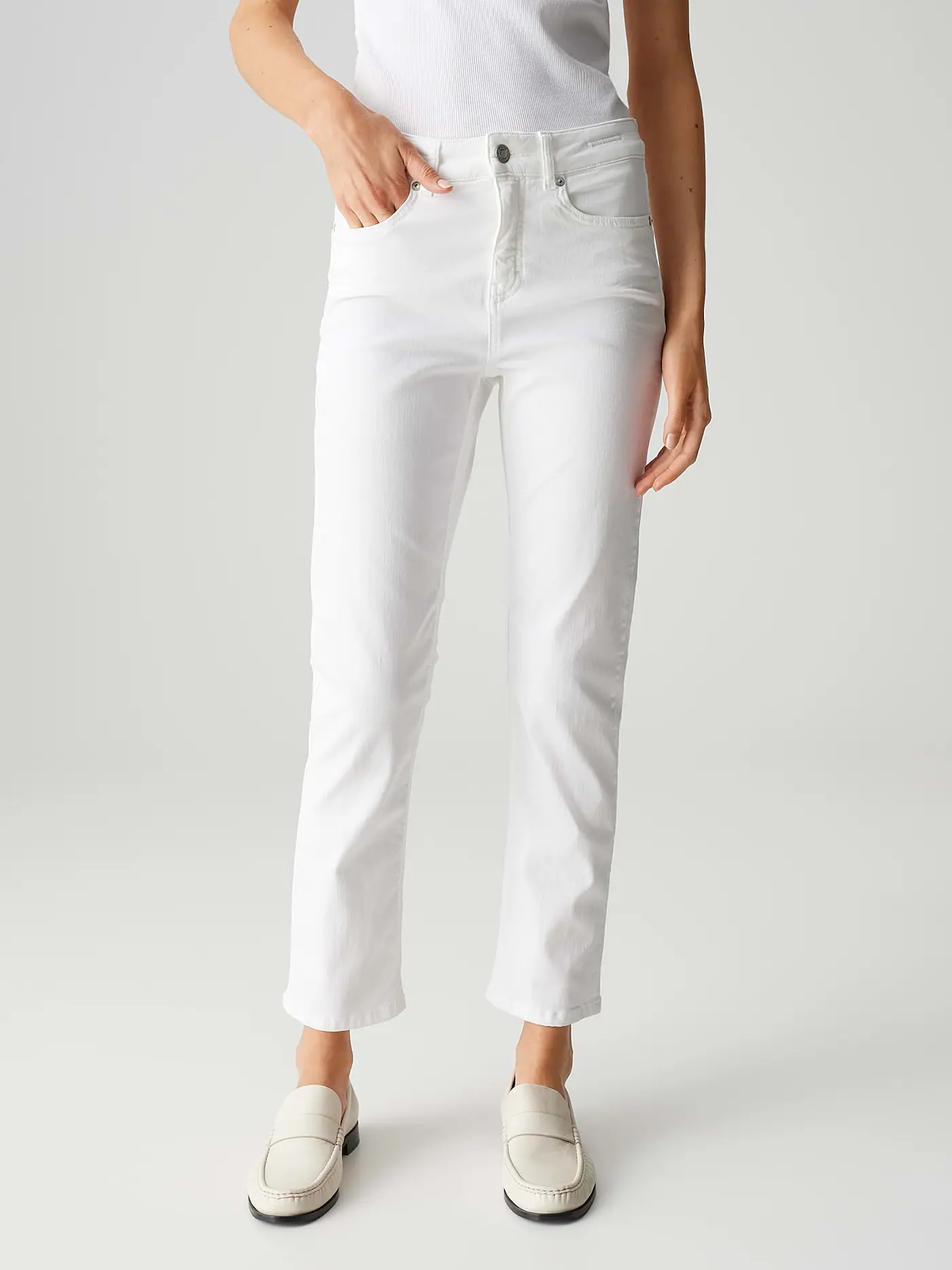 OPUS PANTS | Jeans Straight Fit MELLY BASE | weiss